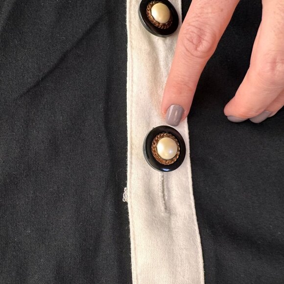 David Benjamin Secretary Dress Womens 12 NEW Drop Waist Pleated Black‎ White USA - Picture 5 of 7